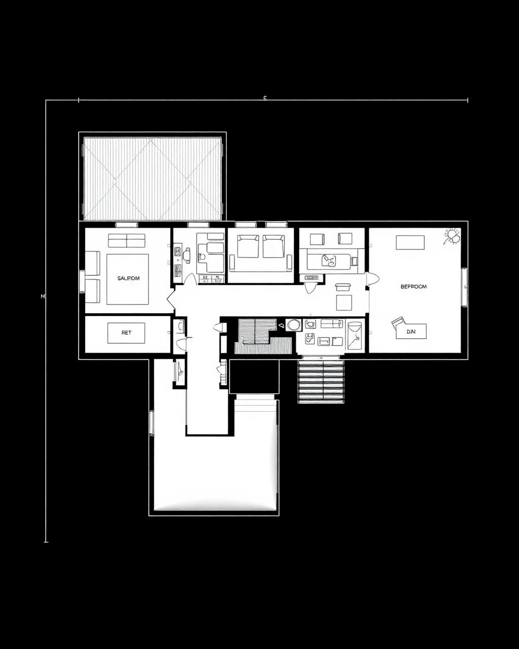 PLANO: El concepto inicial: geometría, escala y una idea todavía sin materia.